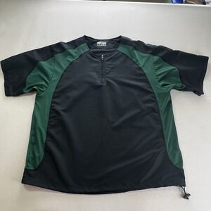 Boombah 1/4 zip Pullover Mens XL Baseball Softball Black & Green Drawstring